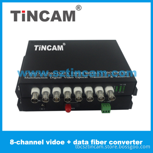 8 Channel with Data Video Optical Converter